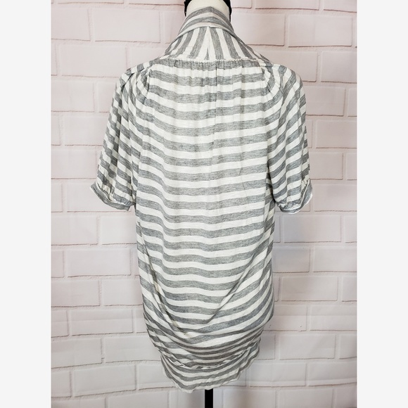 We the Free Gray White Striped Mock Neck Top XS - Picture 4 of 5
